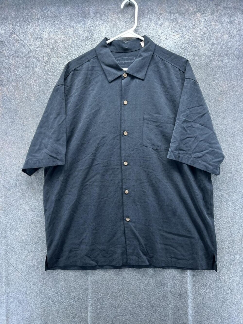 Tommy Bahama Black Short-Sleeve Casual Button-Down Shirt